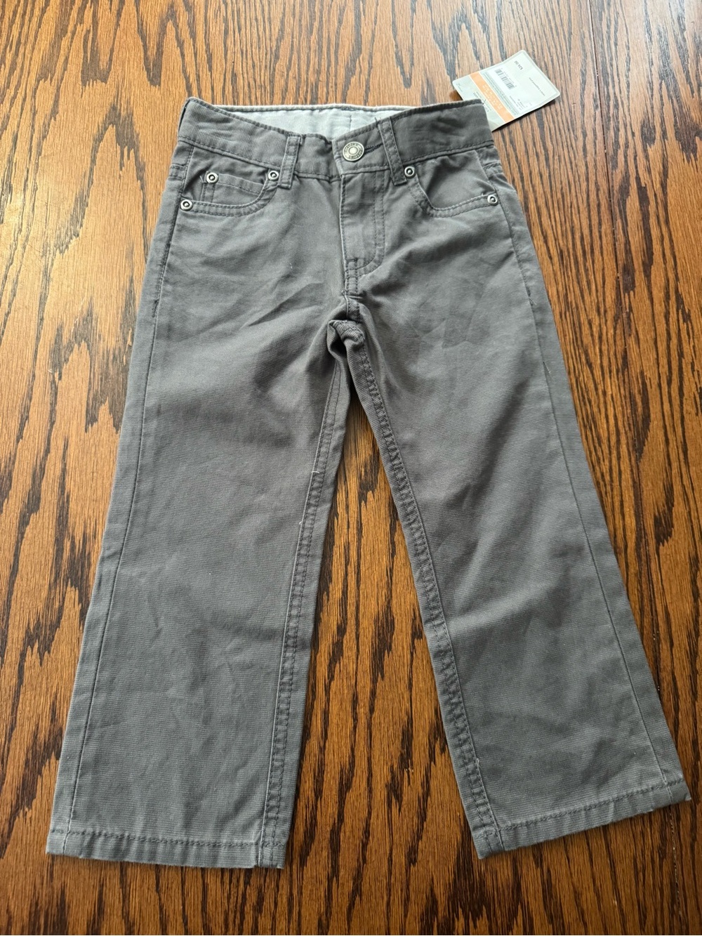 NWT 2T Carters Boys Gray Jean Dress Adjustable Waist Pants Jeans